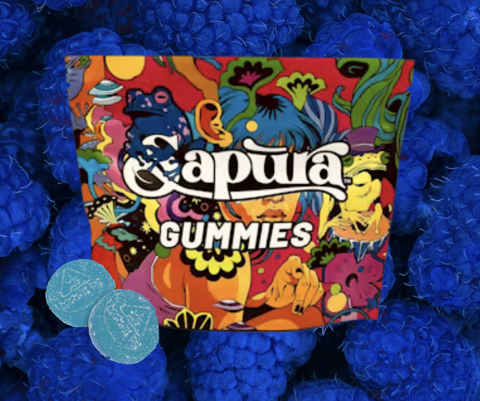 Photograph of product: Blue Raz Pineapple | 20pk | 10:1 | CBD:TH-oui