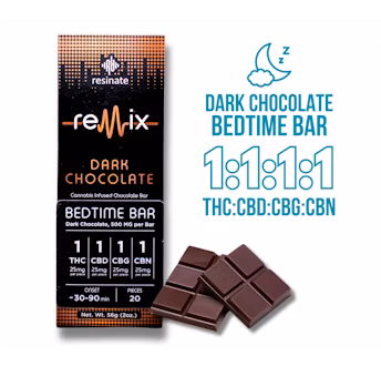 Photograph of product: Dark Chocolate Bedtime | 1:1:1:1 (TH-oui:CBD:CBG:CBN) | 20pk of 100mg*
