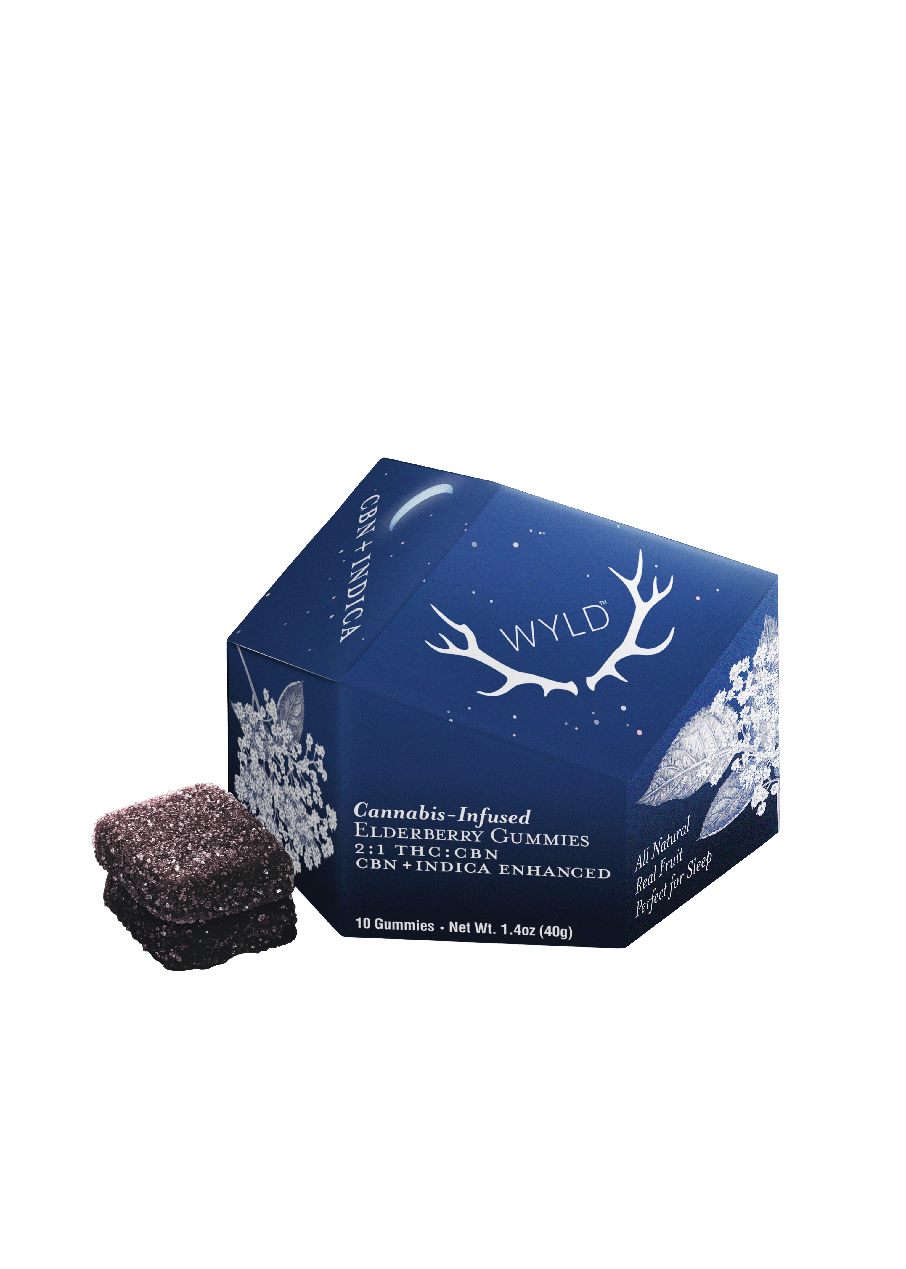 Photograph of product: Wyld: Wellness Gummies | Elderberry 3:1 | 300mg TH-oui: 100mg CBN | 10pk