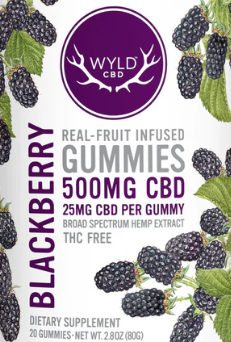 Photograph of product: WYLD CBD Gummies - Blackberry (2 Pack)