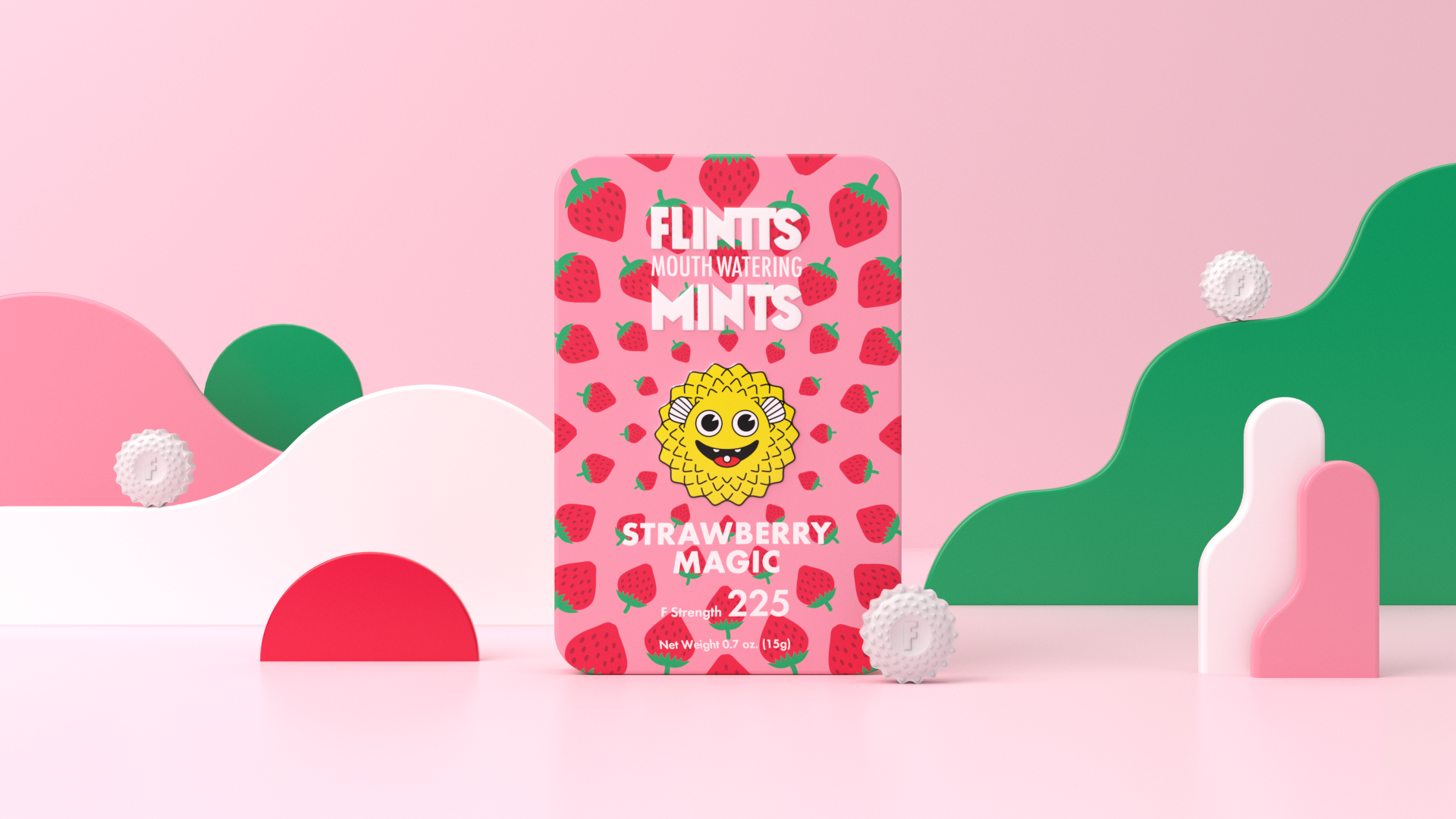 Photograph of product: Flintts Mints | Strawberry Magic F Strength 225