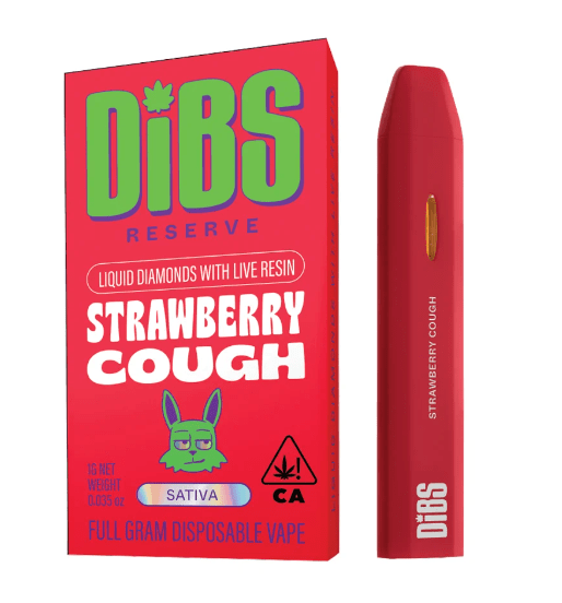 Photograph of product: Dibs Reserve AIO Vape Strawberry Cough 1g - 