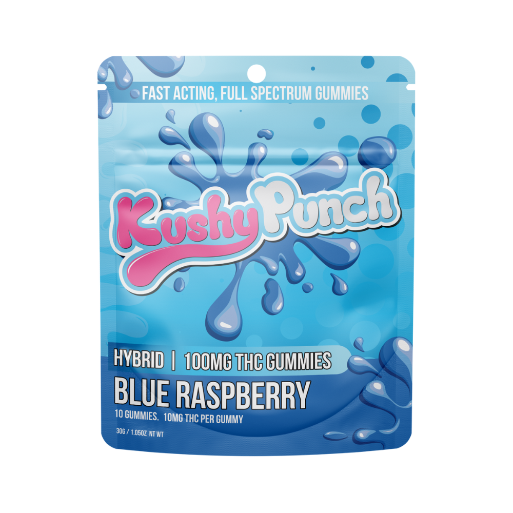 Photograph of product: Kushy Punch | Blue Raspberry Full Spectrum 10pk | 100mg