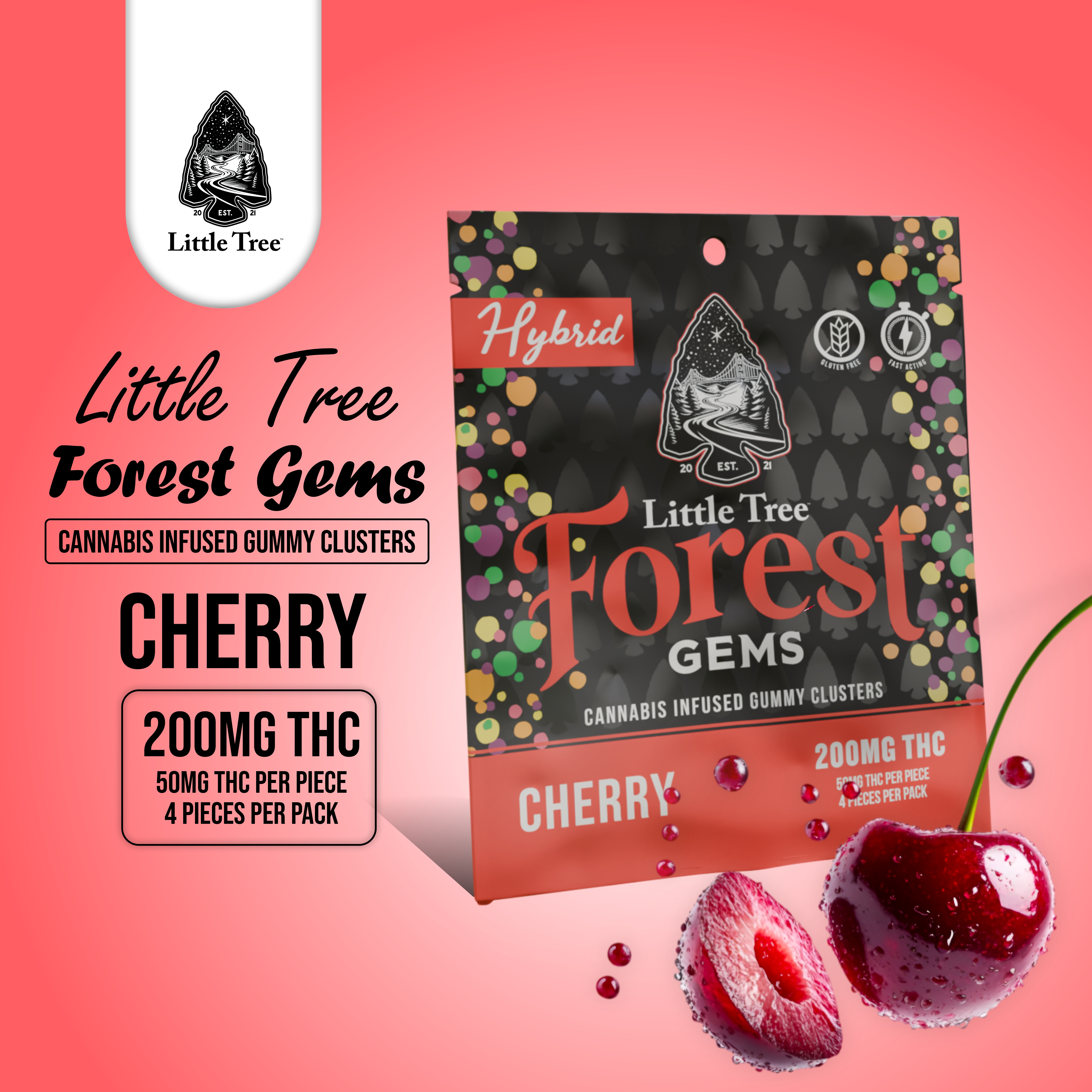 Photograph of product: Little Tree - 200mg Forest Gems - Cherry