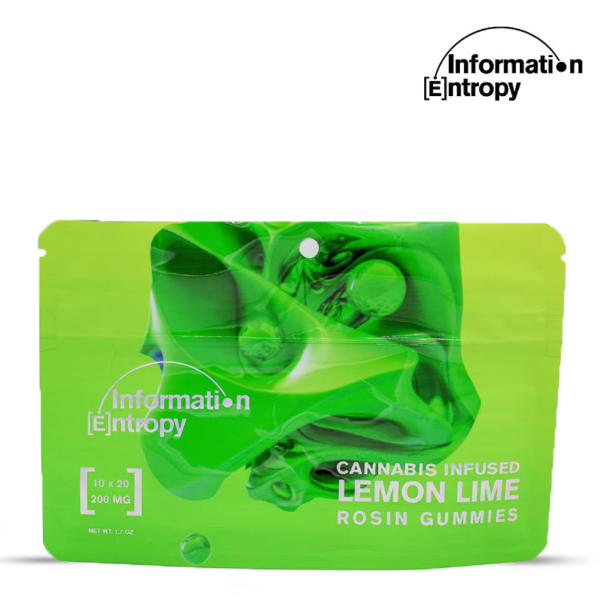 Photograph of product: Information Entropy 200mg Rosin Gummies - Lemon Lime