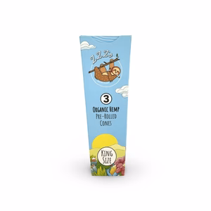 Photograph of product: ZZZ Rolling Papers | Stoner Sloth | Cones | 3 Pack  | King Size
