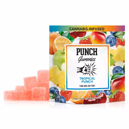 Photograph of product: Tropical Punch [H] I 100MG 10PK Gummy I Punch
