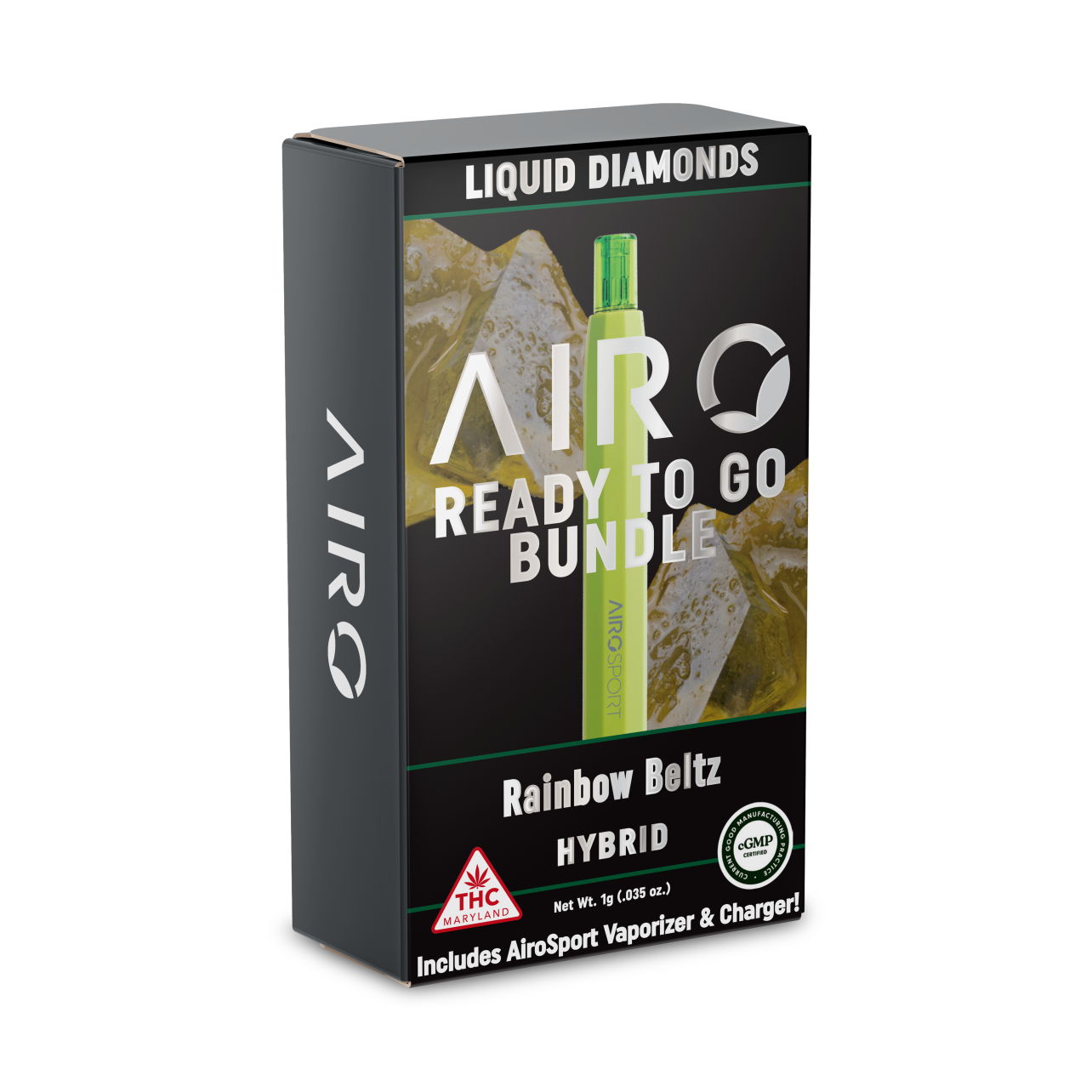Photograph of product: Airo | Ready2Go Liquid Diamonds Vape Bundle | Rainbow Beltz | 1000mg