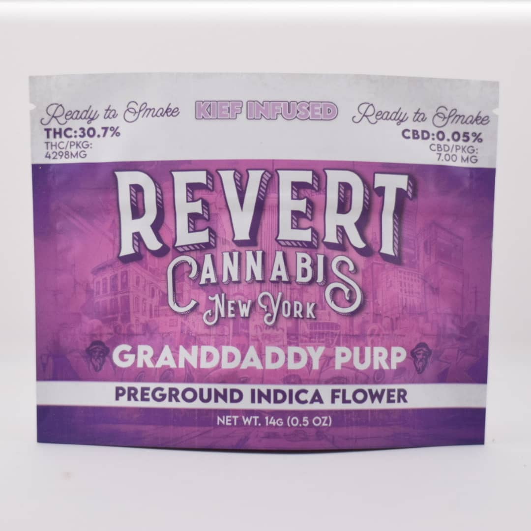 Photograph of product: Revert - Granddaddy Purp - Ground Flower - 14g