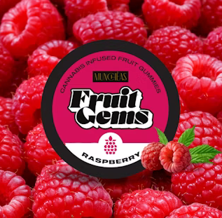 Photograph of product: Gummies - Raspberry Fruit Gems - 100mg