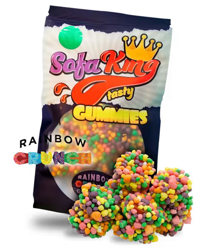 Photograph of product: SOFA KING - GUMMIES - 100MG - RAINBOW CRUNCH - Oui'd