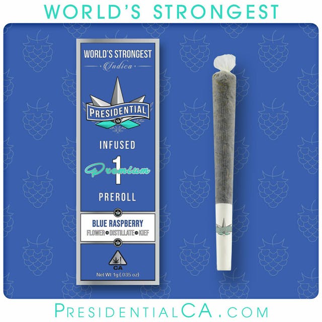 Photograph of product: BLUE RASPBERRY MOONROCK INFUSED PREROLL - 1 G