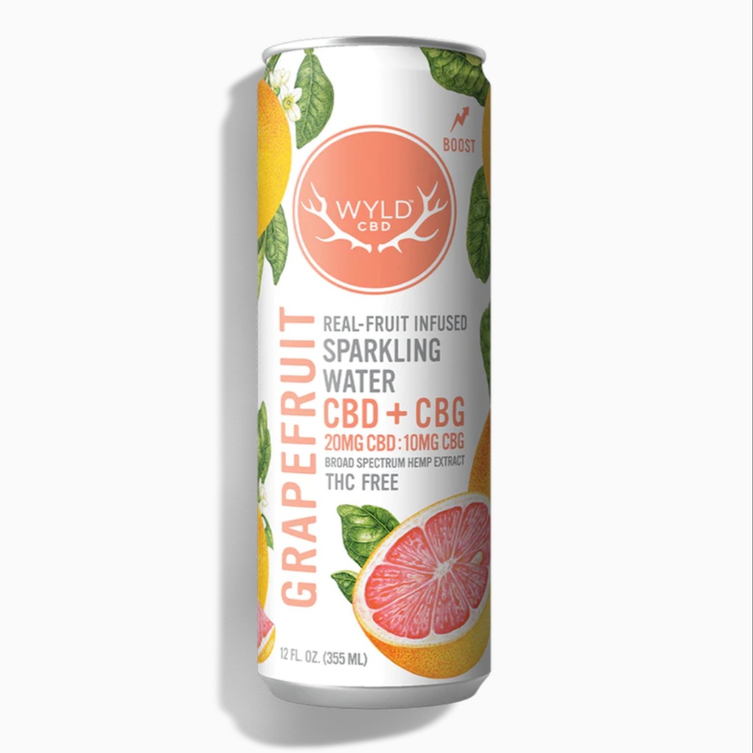 Photograph of product: Wyld CBD - Sparkling Water - - Grapefruit 20mg CBD + 10mg CBG $5