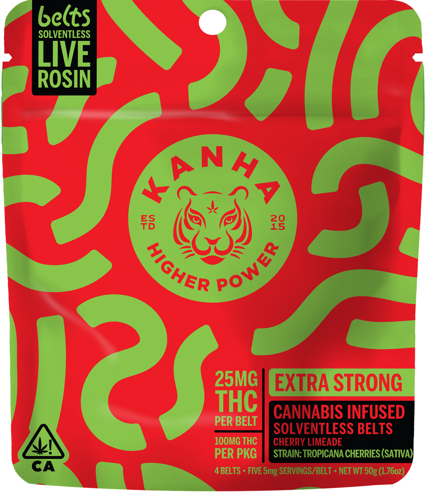 Photograph of product: Gummies | Kanha Sour Belts   | Cherry Limeade [Live Rosin] [4pk]