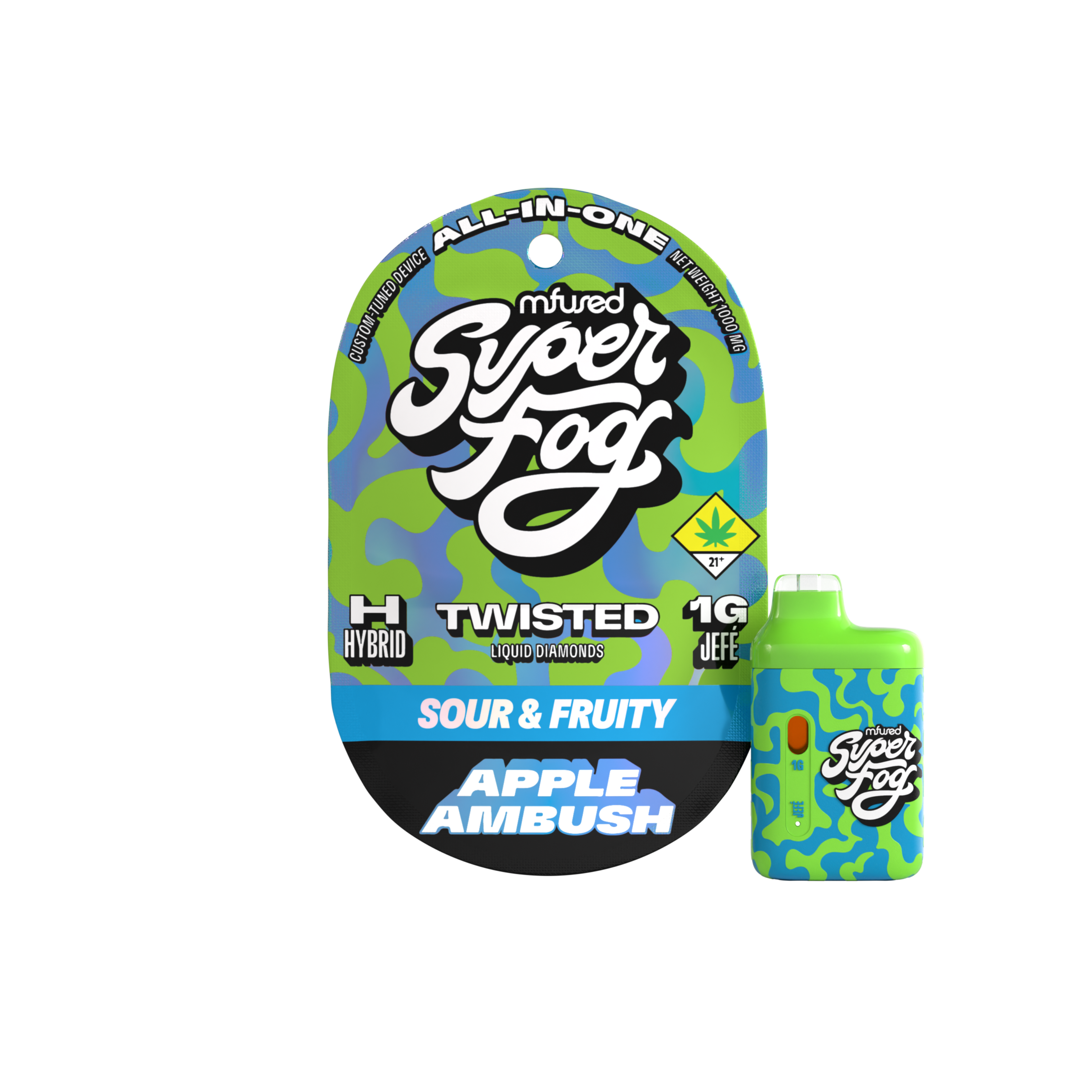 Photograph of product: TWISTED Liquid Diamonds 1g Jef - Apple Ambush (DOH)
