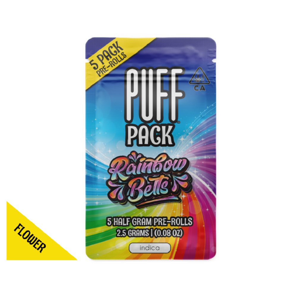 Photograph of product: Rainbow Belts - oui'd - 5 pack pre-rolls - 2.5 gram