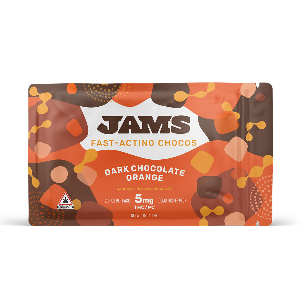 Photograph of Product: Choco's Dark Orange Chocolate 100mg (20-Pack | 5mg Each)