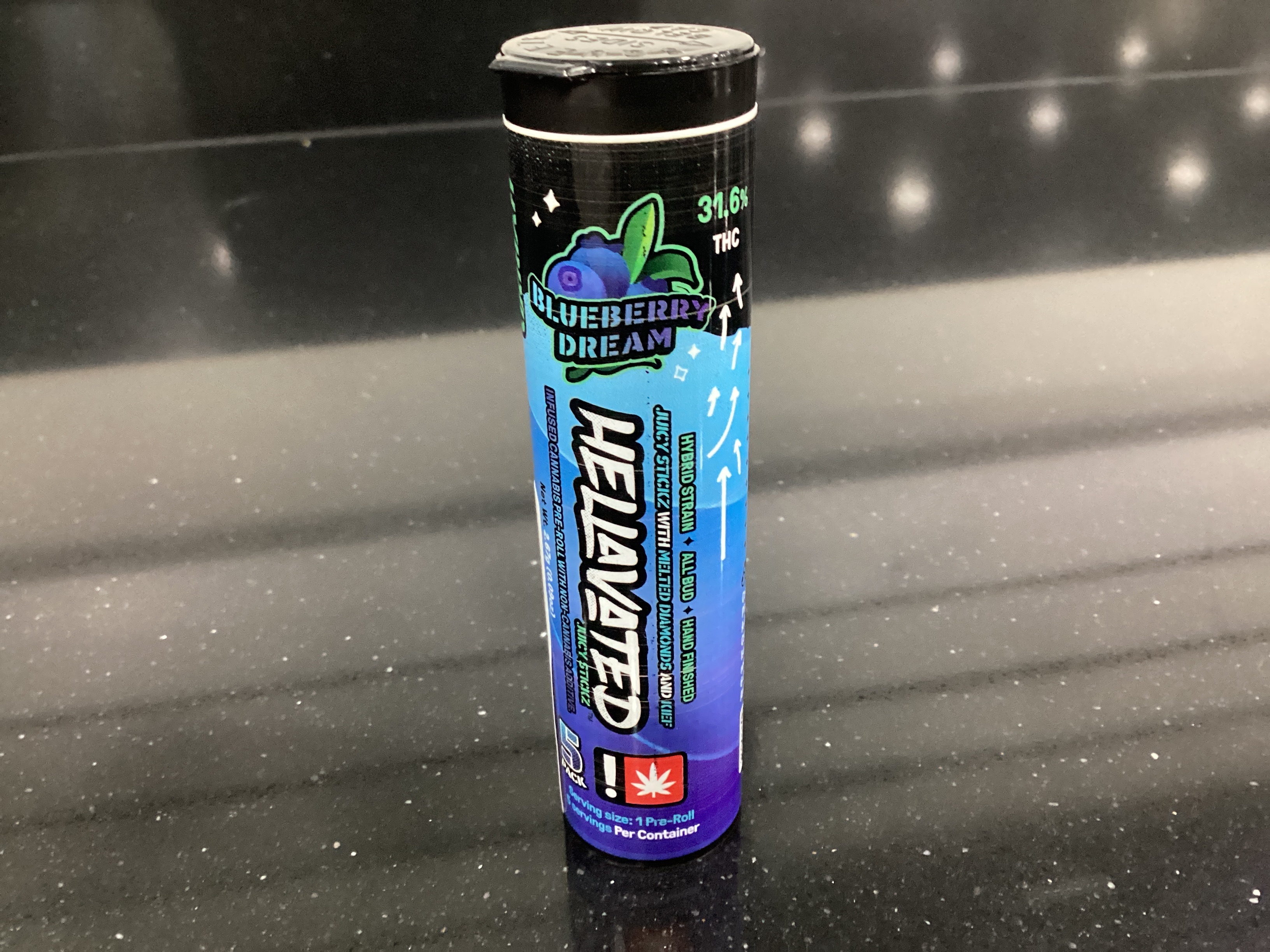 Photograph of product: Hellavated Juicy Stickz Blueberry Dream Flavored Infused Pre-Roll 5 Pack