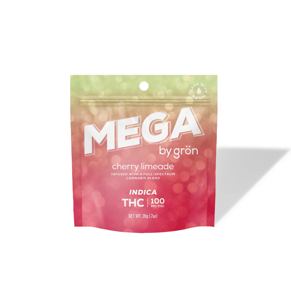 Photograph of product: GRN - MEGA PEARL - GUMMIES ROSIN - 100MG - 1PK - CHERRY LIMEADE - Oui'd