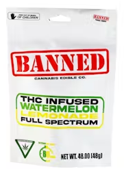 Photograph of product: Banned | Watermelon Lemonade W/ Nerds | 4 Pack | Gummies | 200mg