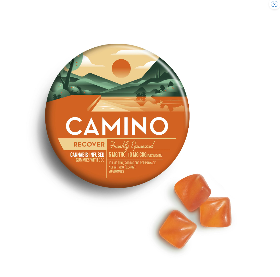 Photograph of product: Camino - Freshly Squeezed Recover Gummies 1:2 THC:CBG 20pk - 100mg