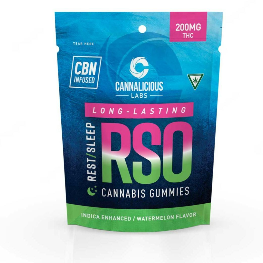Photograph of product: Cannalicious Labs - 200mg RSO Gummy Rest - Watermelon
