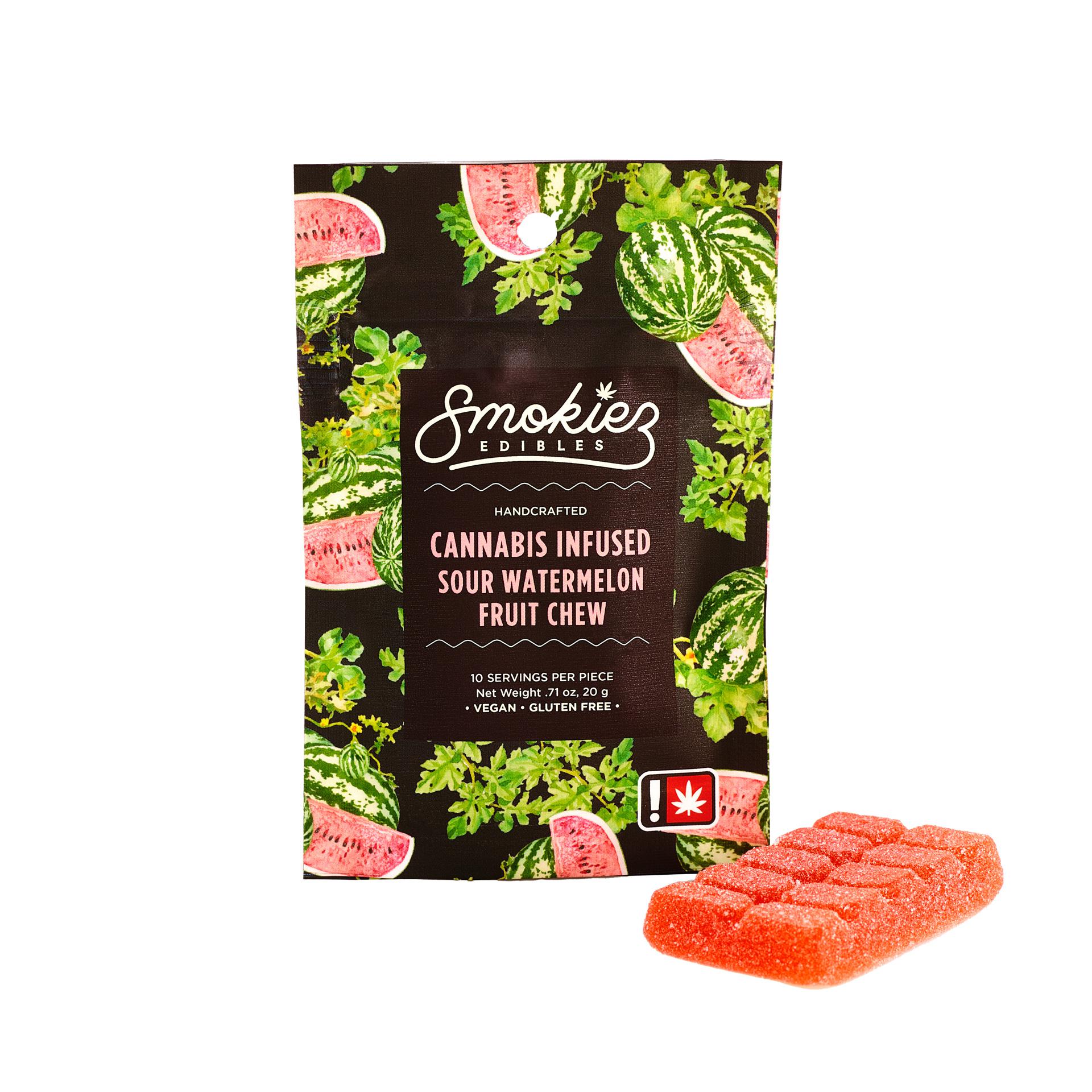 Photograph of product: Sour Watermelon Hybrid  Scored-Single Piece 100mg TH-oui Fruit Chew