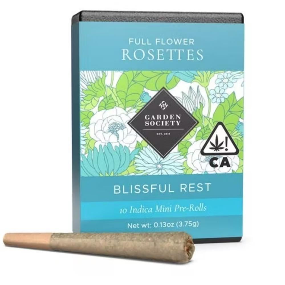 Photograph of product: Indica Rosette Prerolls 10 Count 0.375g
