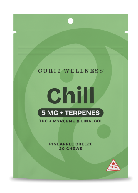 Photograph of product: Pineapple Breeze 'Chill' [5mg TH-oui] Terpene Infused Chews || Curio Wellness