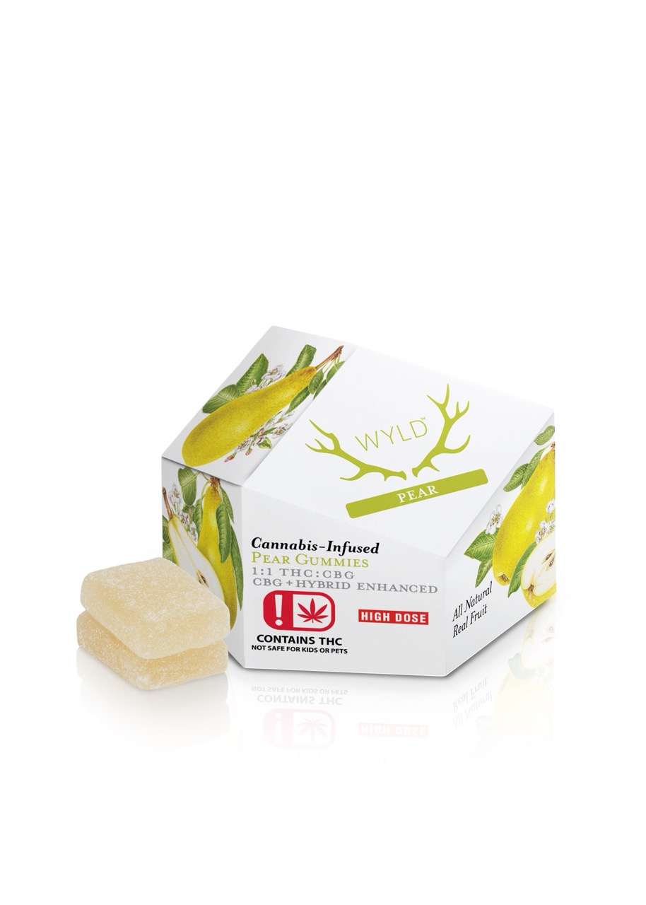 Photograph of product: Pear - 300mg WYLD 1:1 Hybrid Gummies