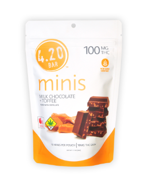 Photograph of product: 4.20 Bar Mini - Milk Chocolate Toffee [100mg] 10pk Edibles