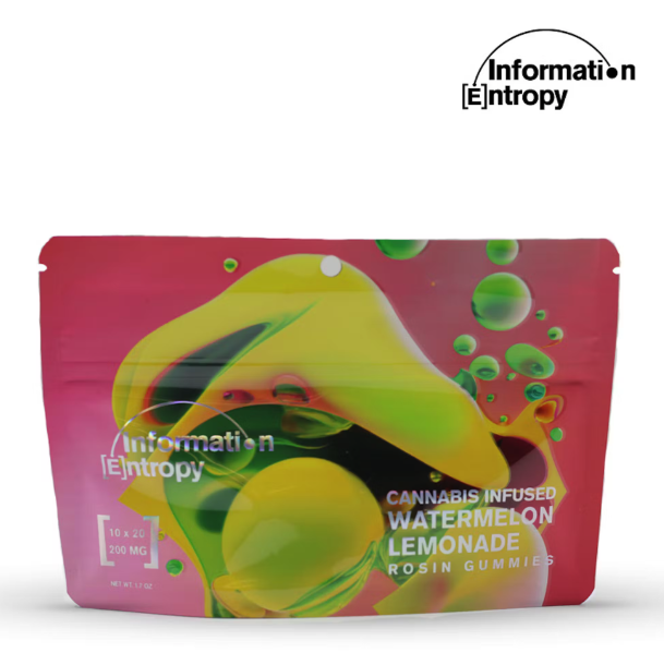 Photograph of product: Information Entropy 200mg Rosin Gummies - Watermelon Lemonade