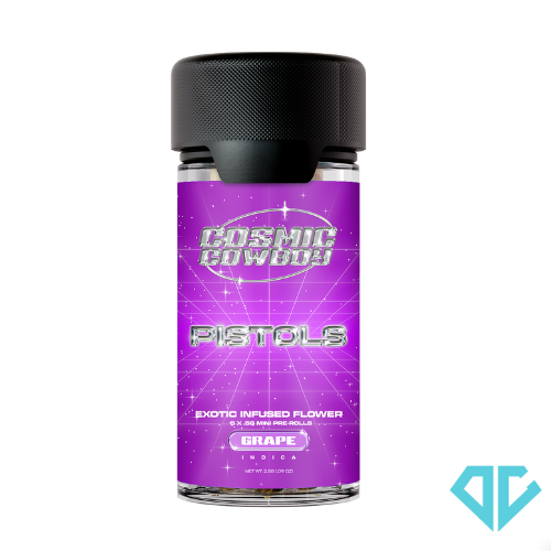 Photograph of product: Cosmic Cowboy Pistols Grape Infused Pre-Rolls .5g  5 Pack