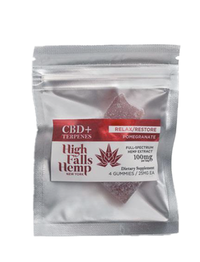 Photograph of product: High Falls | Relax & Restore | Pomegranate Gummy | 4ct