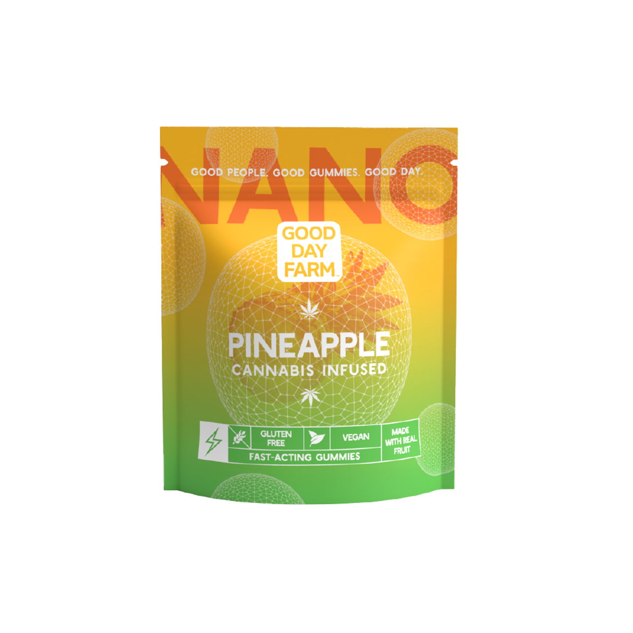 Photograph of product: GDF - Edible - Gummies - Pineapple - Hybrid - 100MG