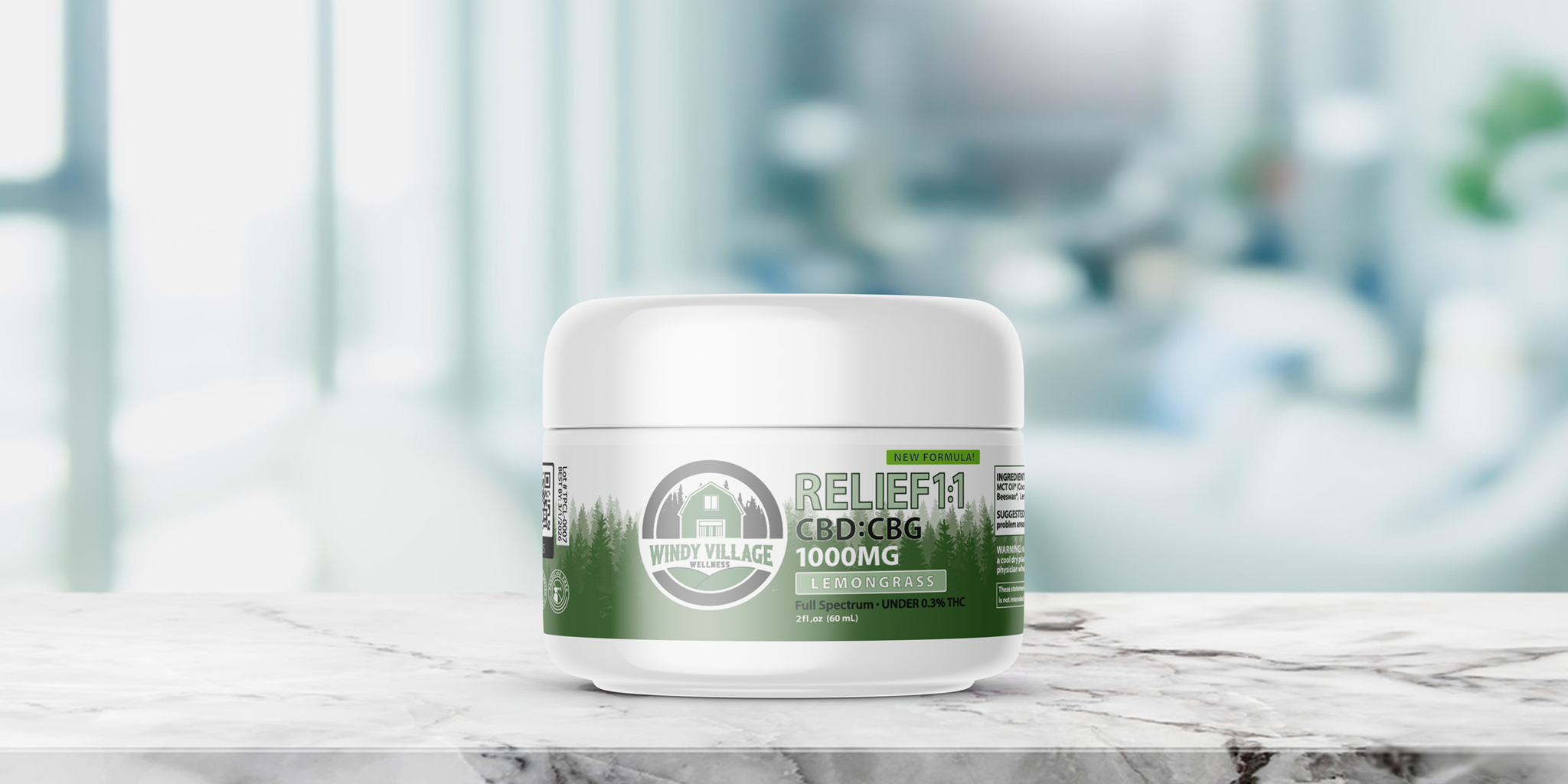 Photograph of product: CBD Relief 1:1 Lemongrass Salve 1,000mg
