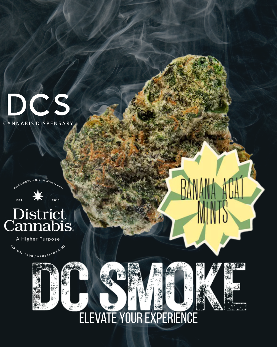 Photograph of product: District Oui'd I Flower I  Banana Acai Mints I 3.5g