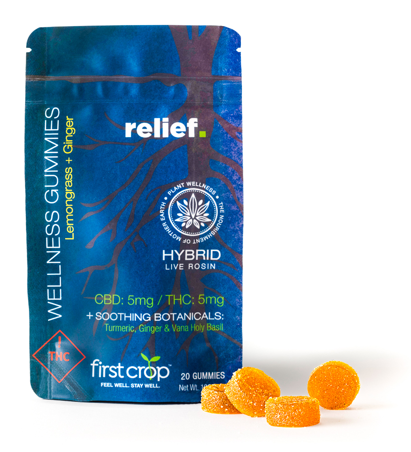 Photograph of product: FIRST CROP | Relief Gummies - 1:1 CBD\TH-oui | 100mg