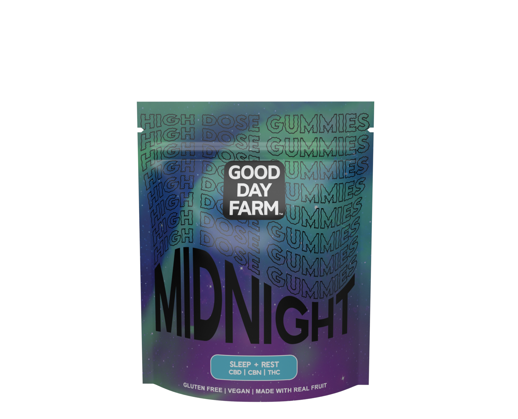 Photograph of product: MIDNIGHT | HIGH DOSE GUMMY | 10 PACK | 20MG