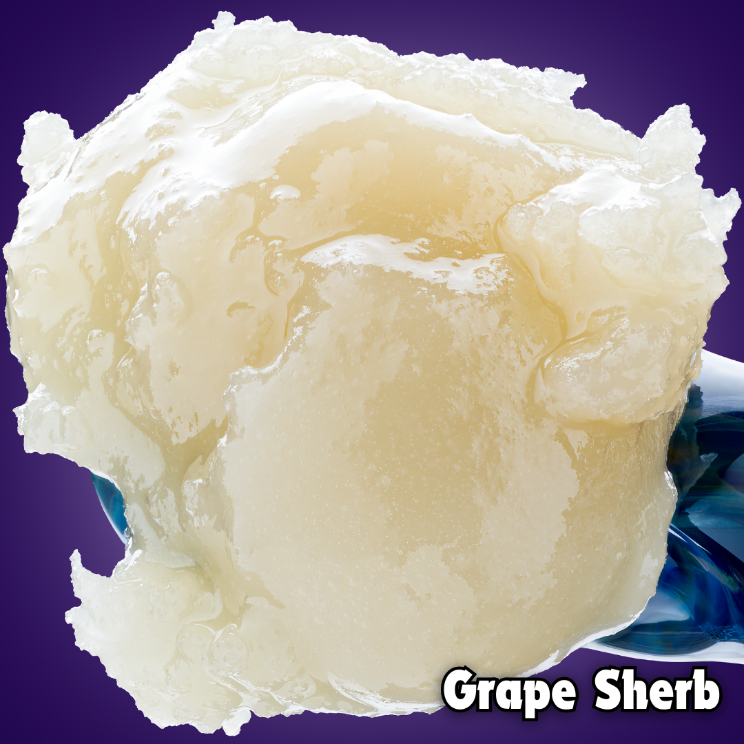 Photograph of product: Grape Sherb - Monopoly Melts - Illicit - 3.5g Live Rosin Bucket