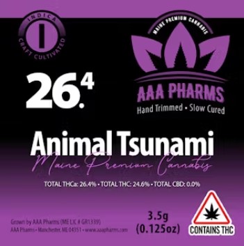 Photograph of product: Animal Tsunami Prepackaged Flower - AU AAA Pharms - 28g
