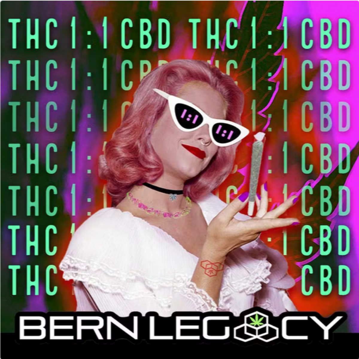 Photograph of product: Bern Legacy | Glued to the Couch | 1:1 TH-oui/CBD | Pre-Roll