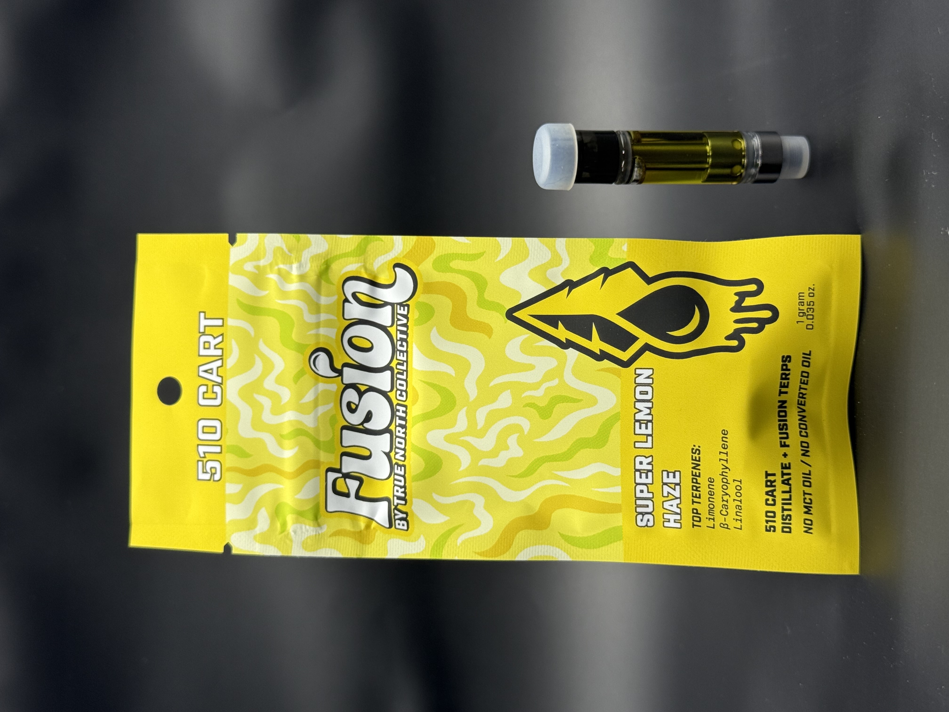 Photograph of product: Fusion by True North Distillate Vape Cartridge - Super Lemon Haze