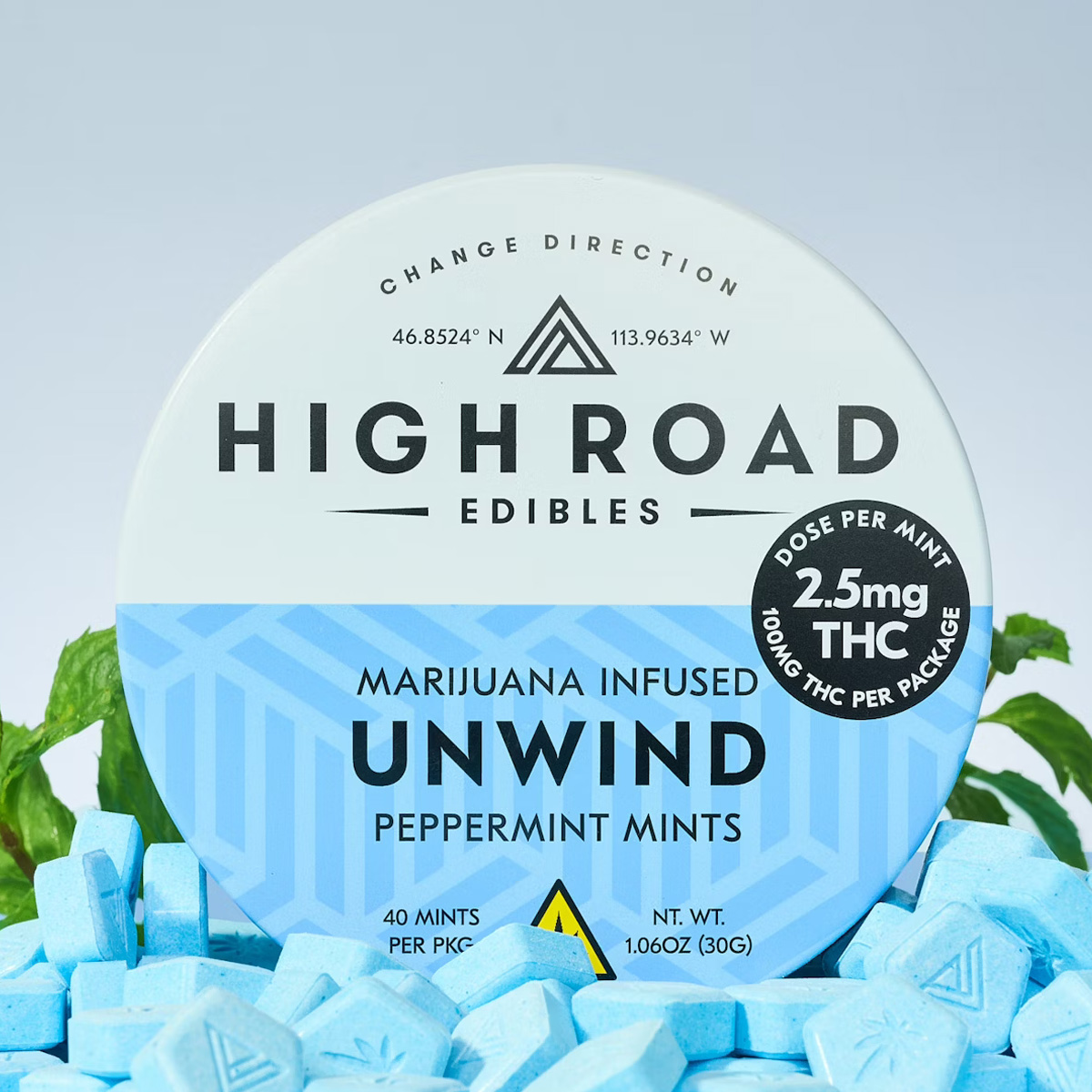 Photograph of product: High Road Peppermint Unwind Mints (Oui'd)