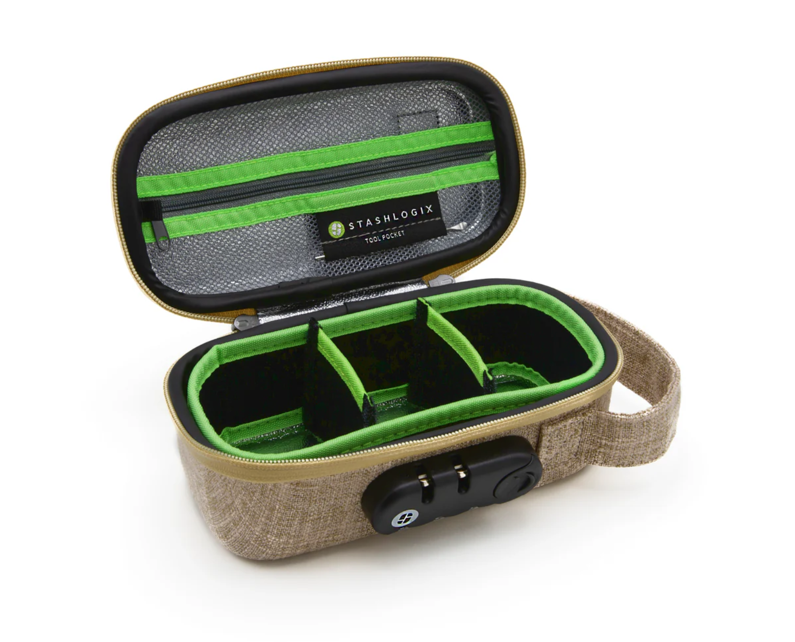 Photograph of product: Stashlogix | Silverton | Odor-Proof Case | Small | Tan