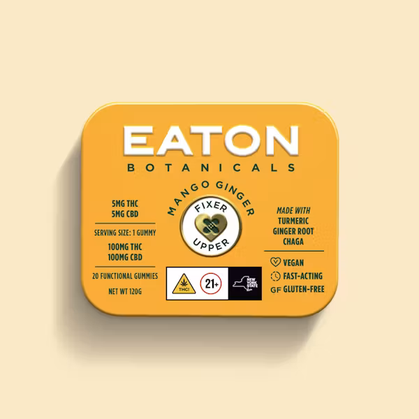 Photograph of product: Eaton Botanicals | 1:1 100mg Gummies | Fixer Upper: Mango Ginger