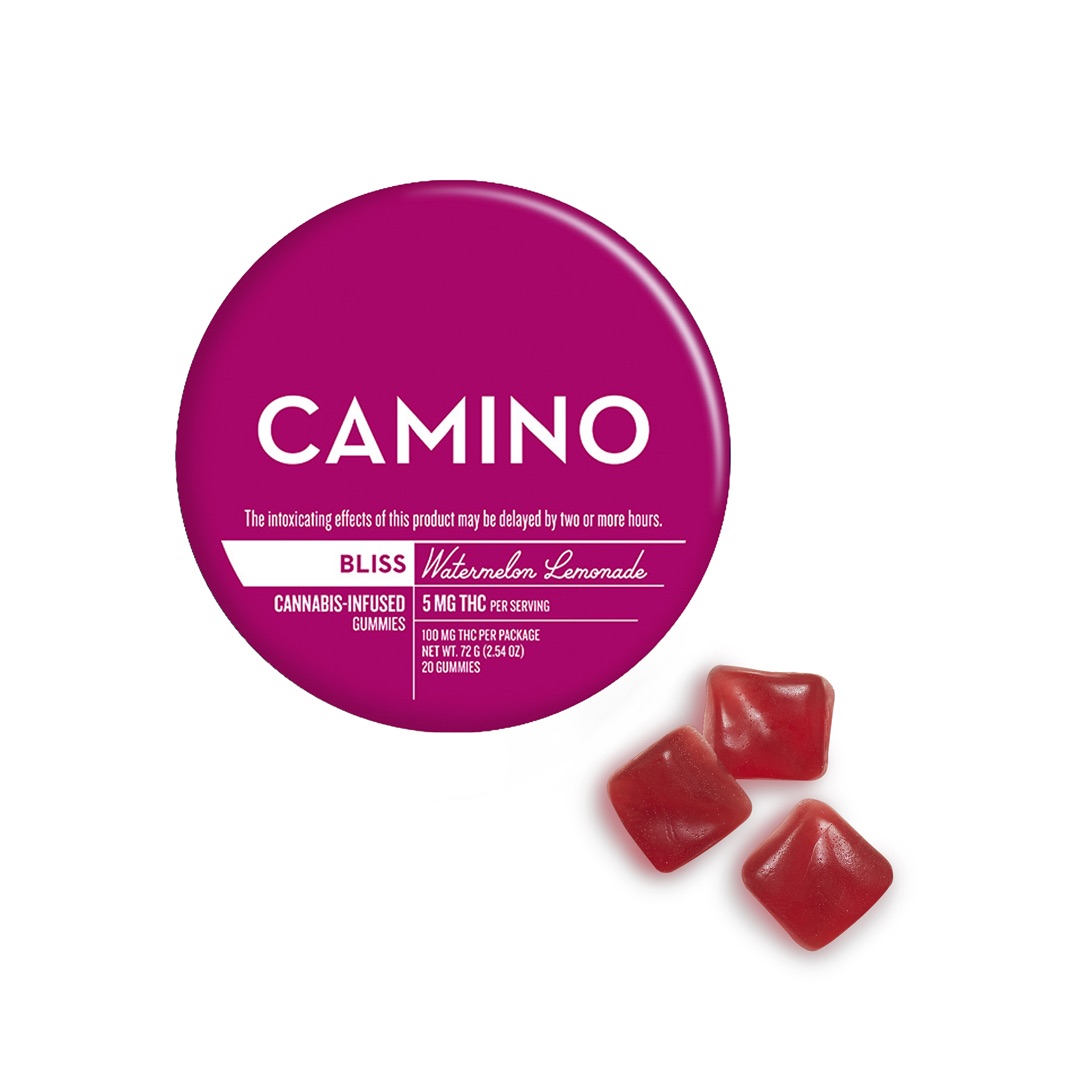Photograph of product: Camino | Gummies | Bliss-Watermelon Lemonade | 20pk/100mg