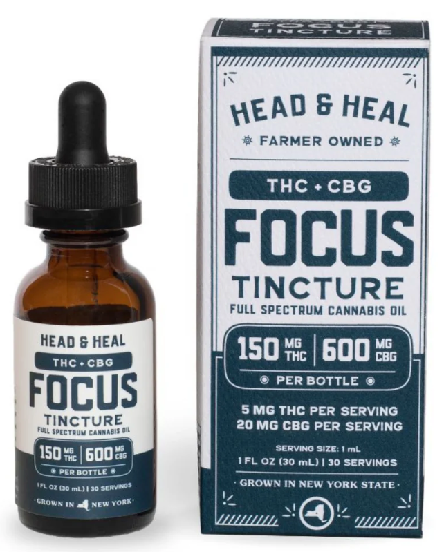 Photograph of product: Head & Heal | Focus | TH-oui+CBG Full Spectrum Tincture 30ML