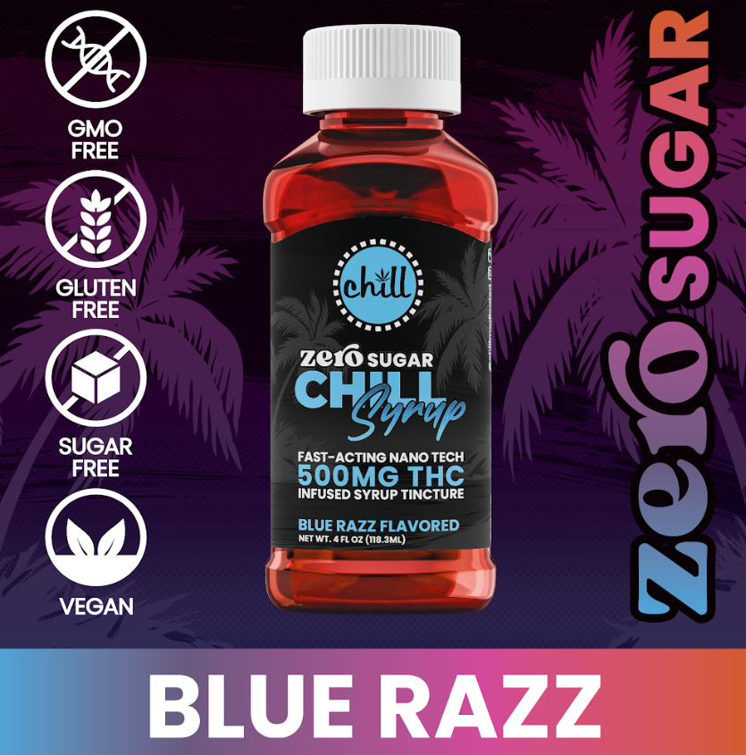 Photograph of product: Chill Blue Razz Syrup 500mg *Sugar Free*