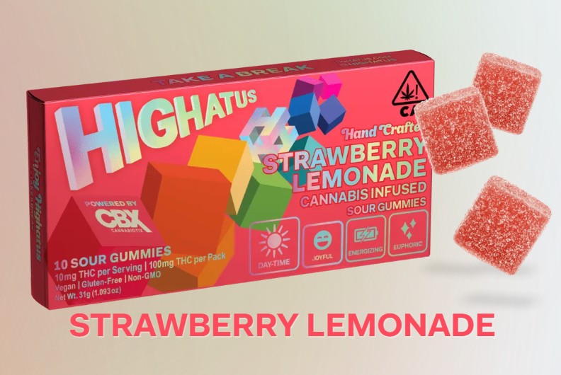 Photograph of product: Strawberry Lemonade Sour Gummies (10pk/100mg)